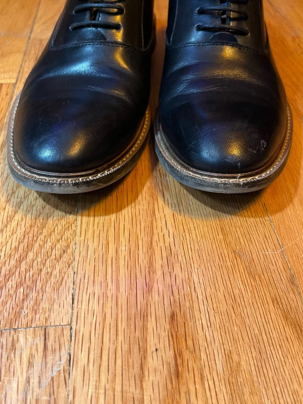 Vince Camuto Men’s Black Leather Derby Lace-Up Shoes